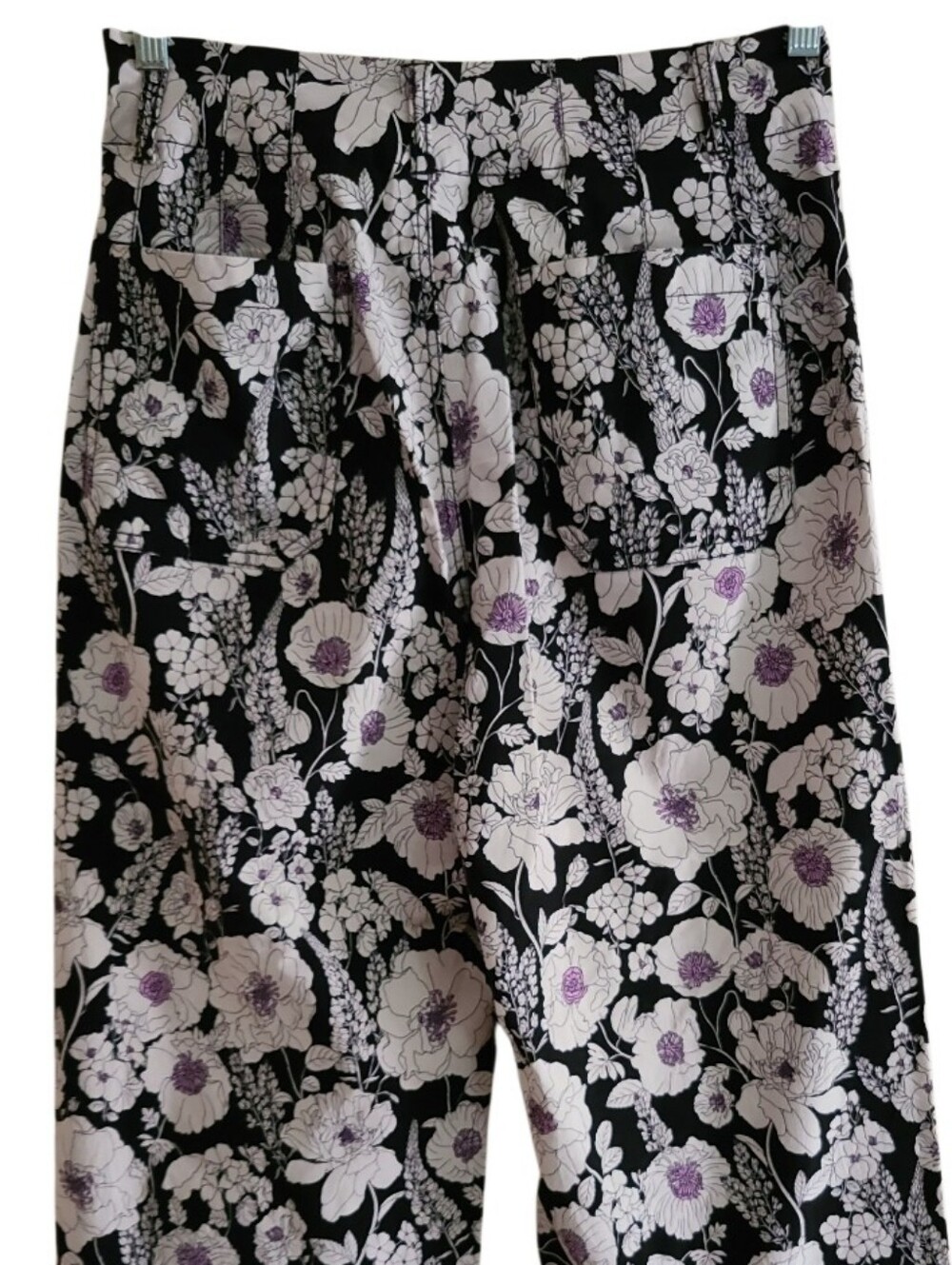 NWOT Maeve Anthroplogie The Colette Wide-Leg Cropped Pant Black Floral - Picture 10 of 15